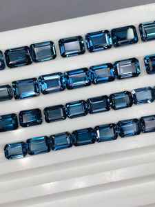 Topacio azul de Londres facetado, piedras sueltas octogonales, lote de piedras preciosas naturales de 6x4 mm a 10x12 mm para la fabricación de joyas - Product Image 4