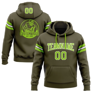 เสื้อฮู้ดดี้ฟุตบอลสีเขียวมะกอก-ขาว ดีไซน์ใหม่ ตัดเย็บตามสั่ง สำหรับขายส่งโดยตรงจากโรงงาน - Product Image 1