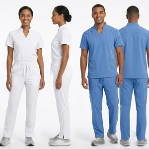 Unisex Nursing Tracksuits V-Neck Short Sleeve <b>Scrub</b> Top & <b>Jogger</b> Pants \ Customized Tracksuits - Product Image 3
