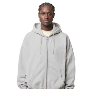 Sweat à capuche zippé pour homme, surdimensionné, de haute qualité, style vintage, effet délavé soleil et usé, délavé à l'acide - Product Image 1