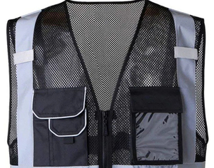 Gilets de sécurité haute visibilité respirants, imperméables et réfléchissants, 8 poches, fermeture éclair sur le devant, couleur et logo personnalisés, service OEM - Product Image 5