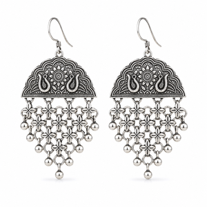Bulk Supplier Oxidized Silver-Plated Vintage Water Drop Dangle <b>Hook</b> <b>Earrings</b> Handmade Non-toxic Unique Design Women's Wedding - Product Image 1