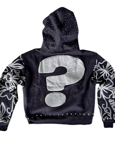 Sweats à capuche entièrement personnalisés style streetwear, imprimés et ornés de strass, sweats à capuche zippés personnalisés OEM, sweats à capuche streetwear effet usé - Product Image 5
