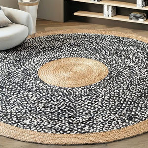 Alfombra suave y reversible hecha de 100% yute, acolchada y lavable, para dormitorio y sala de estar. - Product Image 1