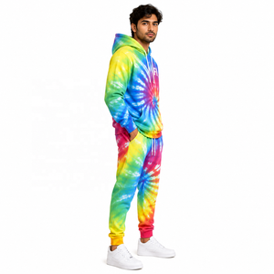 OEM Heavyweight Unisex Tie-Dye Hoodies Sweatshirt Set Oversized Casual French Terry Pocket Design Winter <b>Tracksuit</b> 100% Cotton - Product Image 2