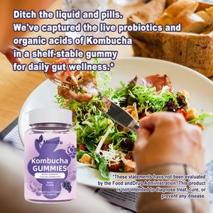 กัมมี่โปรไบโอติกส์คอมบูชาแบบกำหนดเอง ปราศจากน้ำตาล พร้อมสลิปเปอร์รี่เอล์ม สำหรับผู้หญิงและผู้ชาย บำรุงระบบทางเดินอาหาร ภูมิคุ้มกัน และการย่อยอาหาร - Product Image 4