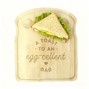 Toast Shaped Wood Breakfast Board with <b>Egg</b> Holders Engraved Fathers Day Gift Novelty Serving Tray Manufacturer Direct - Product Image 3
