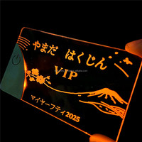 4 cartes de visite électroniques NFC personnalisées à LED, porte-clés USB, lien social intelligent, carte VIP en plastique transparente, film laminé imprimé