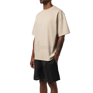 T-shirt Homme Oversize en Coton Lourd 240 GSM avec Logo Frontal Anti-boulochage Manches Courtes Streetwear Haute Qualité Vente en Gros OEM - Product Image 3