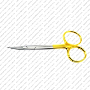 Tijeras Iris Super Cut Tc con Puntas Finas, Mango con Anillo Dorado, Rectas y Curvas, de Acero Inoxidable, Instrumentos Quirúrgicos de Corte de Precisión - Product Image 4