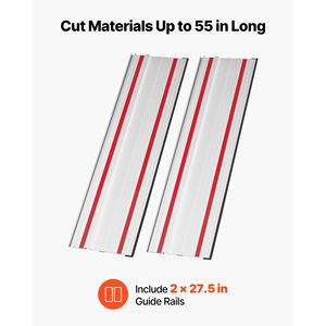 Kit de guidage de 55 pouces avec 2 rails de guidage extrudés en aluminium de 27,5 pouces et connecteur compatible pour scie à rail, accessoires pour outils électriques - Product Image 3