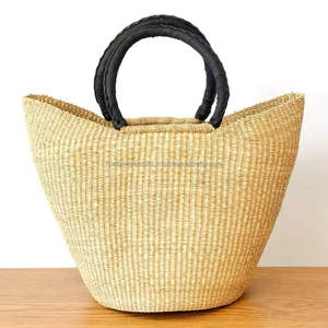 ตะกร้าฟางแบบทำมือที่ทนทานจากเวียดนามตะกร้าตลาดหญ้าทะเล - Product Image 3