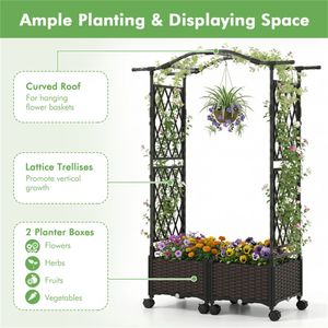 Fioriera Verticale Autoirrigante da 1,5 m con Ruote Bloccabili, 2 Configurazioni, per Giardino e Patio - Product Image 4