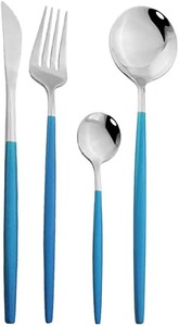 Elegant Stainless Steel Cutlery Set Resin Handle Flatware Dining <b>Spoon</b> Fork Knife Set Premium Kitchen Utensils Gift Collection - Product Image 3