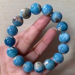 Brazilian Aquamarine Beaded <b>Bracelet</b> Natural Blue <b>Crystal</b> Healing Stone Calming Ocean Energy Jewelry Gift For Women - Product Image 3