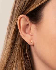 Pendientes de Barra Recta Pequeños, Oro Sólido de 14k y 18k, Minimalistas, con Cierre de Fricción, Pequeños y Elegantes, para Uso Diario, Joyería Fina - Product Image 4