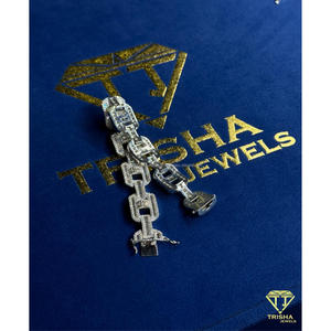 High Quality <b>Iced</b> <b>Out</b> Diamond Link Bracelet 925 Sterling Silver With VVS Lab Grown Diamond Setting Luxury Men’s Jewelry - Product Image 3