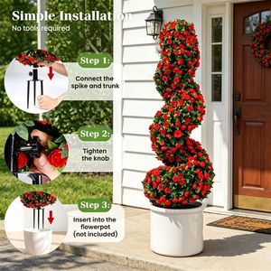 Set di 2 Piante Spiralate Artificiali Realistiche in PE Resistenti alle Intemperie per Interni ed Esterni Casa e Giardino - Product Image 4