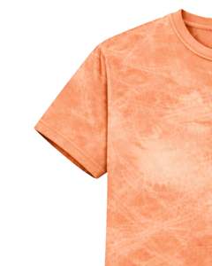 Customized Peach Ice Dye T Shirt Men Round Neck Short Sleeve Cotton Casual Streetwear Vintage Wash Custom OEM Wholesale Tee - Product Image 4