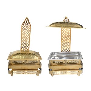 Cazuela para calentar comida de tonos cálidos, maravillosamente elaborada por KHOOSI OVERSEAS, con tapa colgante. - Product Image 3