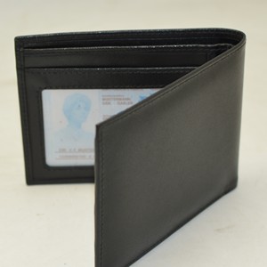 Men's High Quality Slim Bifold <b>Wallet</b> Custom Logo <b>RFID</b> Blocking Open Closure Short Leather Polyester Lining Minimalist Fashion - Product Image 3