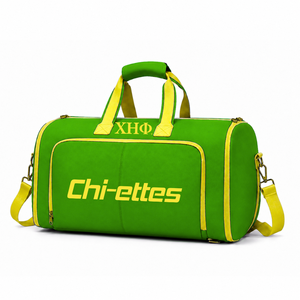 Custom Chi Eta Phi Sorority Tote <b>bag</b> green and yellow Embroidered Logo Daily Use Large Capacity Nylon polyester <b>duffel</b> <b>bag</b> - Product Image 1