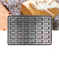 Moule à gâteau carré antiadhésif en aluminium ATLAS STAR, 36 empreintes, mini-financier, 600x400x40mm, noir, compatible four