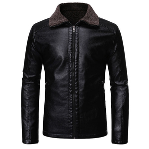 Veste en toile de coton et cuir pour homme, col montant, imperméable, coupe-vent, respirante, écologique, personnalisable - Product Image 5