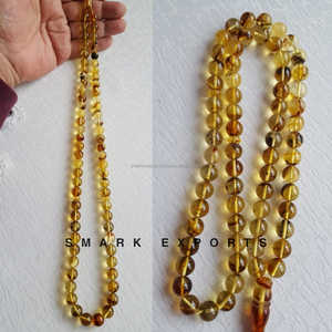 Tasbih Redondo de Resina Ámbar Brillante, 99 Cuentas de Oración, Misbaha Islámica, Subha, Rosario para Dhikr, Zikr, Namaz, Meditación y Adoración Musulmana - Product Image 1