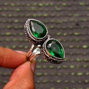 Anillo de diopsido hecho a mano, plata de ley 925, joyería de piedras preciosas verdes para mujer, regalo al por mayor - Product Image 2