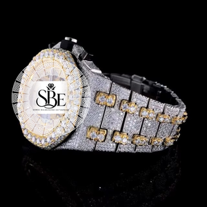 Reloj de Lujo para Hombre con Incrustaciones de Diamantes Moissanite en Plata de Ley, Estilo Hip Hop, Reloj de Joyería con Diamantes Moissanite - Product Image 2
