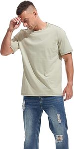 T-shirt col rond épais pour homme – Coton 100 % premium, logo frontal, écologique et respirant, pré-rétréci - Product Image 3