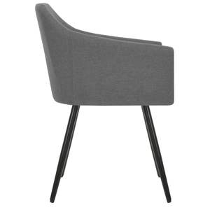 Juego de 2 sillas de comedor gris claro con estructura de metal y tela de poliéster, elegantes y duraderas - Product Image 4