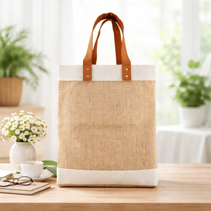 Bolsa de Mano Laminada Premium R. D. Bag House 15x14 con Asas de Cuero |   Cierre de Tirón con Diseño Decorativo Personalizado para Compras - Product Image 4