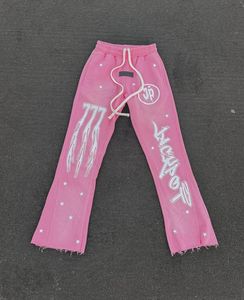Custom Screen Printing Flared Sweatpants and Hoodie Sets Acid Washed Sweatsuits Puff Printing Tracksuit Men - Product Image 3