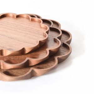 Plateau rond en bois fait main, plateau de service en bois naturel, plateau de table décoratif rustique pour la maison, la cuisine, la salle à manger, le salon - Product Image 3