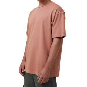 เสื้อยืดคอกลมแขนสั้นทรงโอเวอร์ไซส์สำหรับผู้ชาย สีพื้น ผ้าฝ้ายถัก 100% ทรงลำลอง ความยาวปกติ ระบายอากาศได้ดี ผ้าเจอร์ซีย์ด้านหน้า - Product Image 3