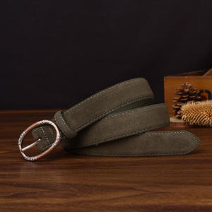 Cinturón de diseño de alta calidad, tendencia de moda vintage, cinturón informal de cuero vacuno y gamuza con hebilla de aleación cosida a mano para mujer - Product Image 5