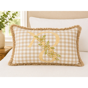 Premium Cotton Linen Embroidered Cushion <b>Cover</b> with Fringed Edge | Decorative <b>Throw</b> Pillow <b>Cover</b> for <b>Sofa</b>, Living Room & Home - Product Image 4
