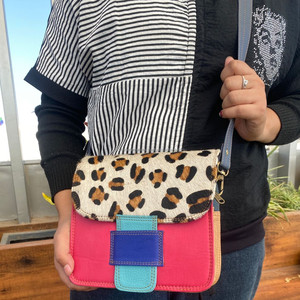 New Fashion Women's Animal Print Recycled Leather Crossbody <b>Bag</b> High Quality Luxury <b>Designer</b> Colorful Leather Shoulder Flap <b>Bags</b> - Product Image 3
