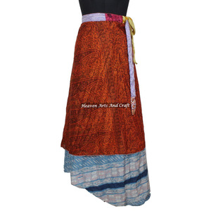 Vintage Silk Saree Wrap <b>Skirt</b> Plus Size Maxi Dress Beach Wear Indian <b>Summer</b> - Product Image 2
