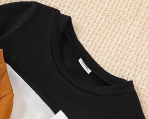 Conjunto de 4 piezas para bebé niño y niño pequeño, diseño con bolsillos, cuello redondo, manga larga, top ajustado + pantalones largos casuales ajustados, para primavera y otoño - Product Image 4