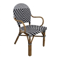 Nouvelle Chaise de Salle à Manger Bistro Moderne Minimaliste, Fauteuil en Rotin Noir et Blanc, Sièges pour Café Français, Restaurant, Mobilier d'Extérieur pour Patio