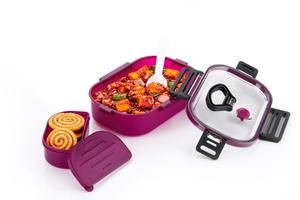 Boîte à lunch en plastique avec couvercle, récipient alimentaire anti-fuite, compartiment unique portable, boîte en matériau de qualité alimentaire - Product Image 5