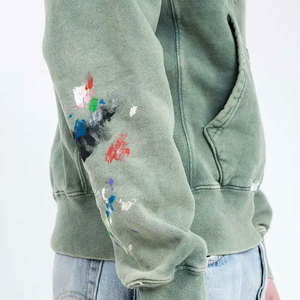 Sweat à capuche oversize pour homme 100 % coton French Terry délavé couleur unie décontracté avec poche, écologique, pour l'automne - Product Image 4