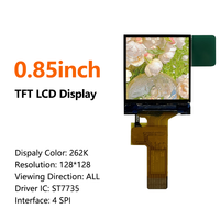 Écran LCD TFT SPI de 0,85 pouce 128x128 avec 262K couleurs et rétroéclairage LED, pilote ST7735, ultra mini carré pour capteurs IoT