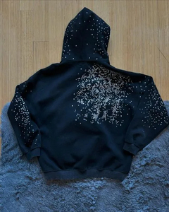 Sudadera con Capucha de Manga Larga para Hombre, Invierno, con Pedrería, 100% Algodón, Tela Suave Premium, Diseño Brillante, Talla Grande, Ecológica - Product Image 4