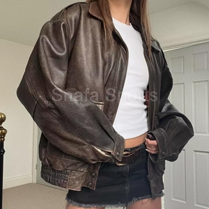 Women's Genuine Leather Quilted Zip-Up Jacket with Custom Logo Winter Riding New Style Women's Leather Jacket - Product Image 5
