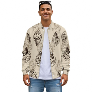 Chaqueta Casual para Hombre con Estampado de Conchas Hawaianas, Estilo Béisbol Urbano, Personalización Exclusiva, Impresión Bajo Demanda - Product Image 4