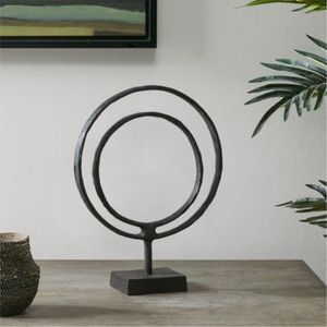 Sculpture d'art métallique abstraite moderne, finition dorée, centre de table contemporain, décoration de luxe pour la maison, le salon, l'hôtel - Product Image 6